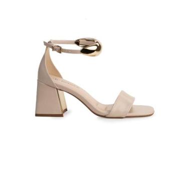 Imagem de Sandália Bebecê de Salto Bloco com Tira Frontal e Fechamento de Esfera