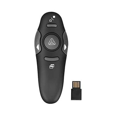 Imagem de Apresentador de Slides Profissional com Laser Vermelho – Domine Suas Apresentações com Este Controle Sem Fio USB para PowerPoint, Aulas e Palestras