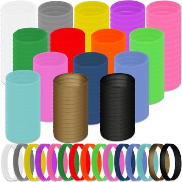 Imagem de Flahard 150 pulseiras de borracha de cor sólida pulseiras elásticas de silicone pulseiras esportivas a granel adulto para eventos, mulheres, homens, decorações de festa, presentes, 15 cores