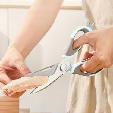 Imagem de Tesouras de cozinha resistentes para carne/aves – tesouras de aço inoxidável destacáveis para alimentos com armazenamento magnético, podem ser lavadas na lava-louças, lâminas de corte de ossos para