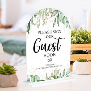 Imagem de Placa de mesa para decoração de casamento de flores silvestres - Sinais de mesa de acrílico elegantes para cerimônias, recepções e festas - 12 x 17 cm