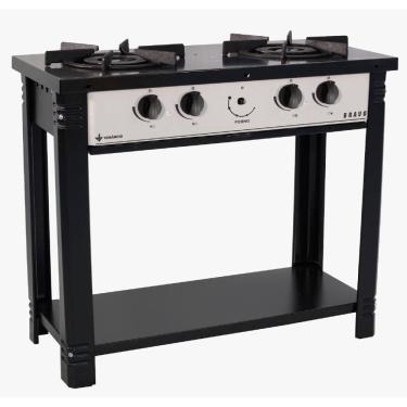 Imagem de Fogão Profissional 2 Bocas Venâncio Linha Bravo Grafite com Espera para Forno