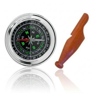 Imagem de Apito Jacutinga Modelo 24 + Bússola Profissional 7,5 Portátil Camping Caça Trilha