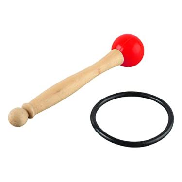 Imagem de RiToEasysports Bastão de Percussão de Som Transparente, Tigela de Canto de Madeira Sólida Adequada para Tigelas de Canto de Cristal, Sensação Confortável Com Anel de Borracha (Vermelho)