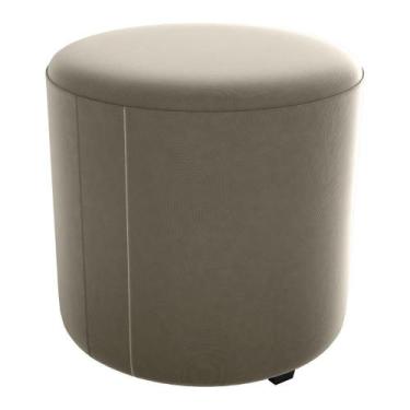 Imagem de Puff Redondo Copenhage Veludo Maserati Milani Store Marrom Claro - MIL