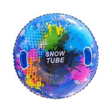 Imagem de Baoblaze Câmara de neve inflável, trenó inflável, ao ar livre, câmara de esqui anti-tombamento com alças para férias, esqui, esportes, festa de inverno, Azul