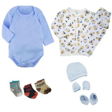 Imagem de Kit Enxoval Bebê 9 Pçs Body Conjunto Pijama e Acessório Bebê - Koala B