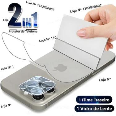 Imagem de Película De Hidrogel Para iPhone, Vidro Temperado 2 Em 1, Protetor De 