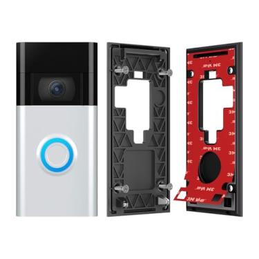 Imagem de Suporte sem perfuração compatível com campainha de vídeo em anel (versão 2020) – Placa de montagem adesiva e parafuso 2 em 1 com fita VHB 3M, kit de instalação sem danos para locatários e escritórios