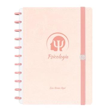 Imagem de Caderno De Disco Iscool Inteligente Personalizado 80 Folhas Profissões Couro Rosa Psicologia Grande G