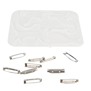 Imagem de Moldes de resina de broche de gato, faça você mesmo, silicone reutilizável, fácil de desmoldar, moldes artesanais para vela, sabão, chocolate, kit com 10 pinos de broche