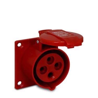 Imagem de Tomada de Embutir 324 3P + T 6H 380Vca / 32A Vermelho IP44 Sibratec