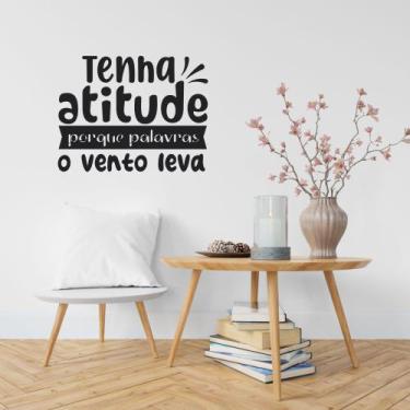 Imagem de Adesivo De Parede Tenha Atitude Frase Inspiração Motivacional Decoraçã
