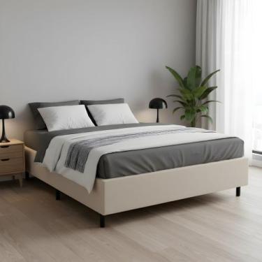 Imagem de Base Cama Box Casal Padrão 138x188x37 Cor Bege - Mundo Das Beliches