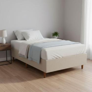 Imagem de Base Cama Box Solteiro Padrão 88x188x37 Cor Bege - Mundo Das Beliches