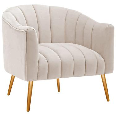 Imagem de Poltrona Decorativa Sala De Estar Recepção Senna Linho - Adj Decor Cor