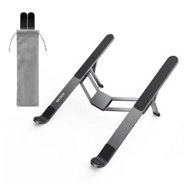 Imagem de SODI Suporte de Laptop Dobrável para Mesa - Suporte Ergonômico de Alumínio Ajustável para Computador MacBook Pro, Air, iPad, HP, Dell, Lenovo (até 16'')