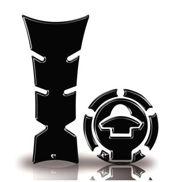 Imagem de Kit Protetor De Tanque E Bocal Moto Yamaha Preto Acima 2018 Preto