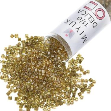 Imagem de Chrtrs revestidos de calêndula brilhante (Db909) Delica Myiuki 11/0 contas de semente tubo de 7,2 gramas aproximadamente 1400 contas