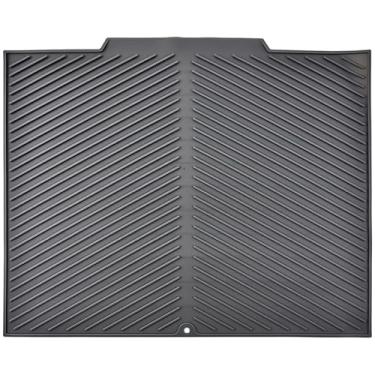 Imagem de LUMINFLY Tapete de secagem de silicone cinza, grande bandeja de pedra para pia e balcão de cozinha, secagem instantânea, resistente ao calor, não deforma, longa duração