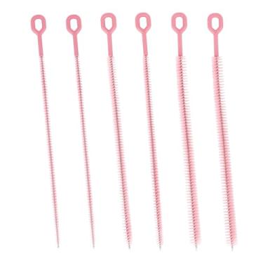 Imagem de 6un Escovas Limpeza Canudos para Stanley, 31,5cm Escova Extra Longa com Cerdas que Cobrem Toda a Superfície Acessórios Limpeza para Garrafas Canudos de Vidro(Rosa)