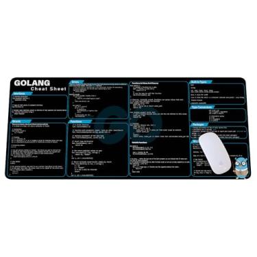 Imagem de Go Lang Cheat Sheet Mouse Mat, Golang Cheat Sheet Desk Pad, Go Lang Developer, Code Faster, Work Smarter Mousepad Acessórios de computador essenciais para estudo, trabalho e fins de referência NVA