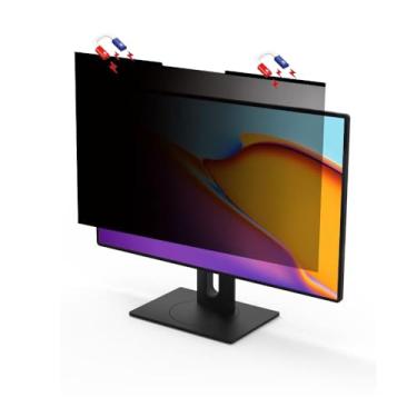 Imagem de 1 pacote de filtro magnético de privacidade para monitor panorâmico 16:9 de 24 polegadas - protetor de tela removível antirreflexo, anti-luz azul e antiarranhões