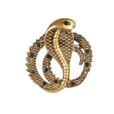 Imagem de Broche Pin Vintage Snake com olhos de cristal verde