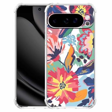 Imagem de malegaon Pintura de flores em aquarela estampa floral estética, capa completa de TPU macio moderno para Google Pixel 10 Pro XL