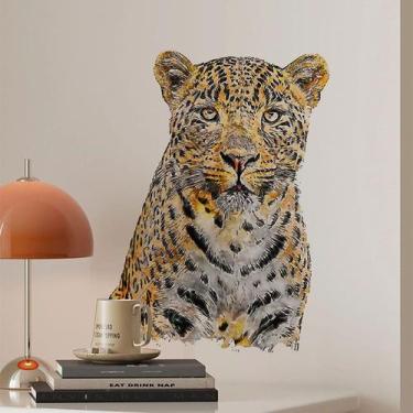 Imagem de Adesivo de parede Realistic Leopard autoadesivo PVC 30x40cm - yiweisai