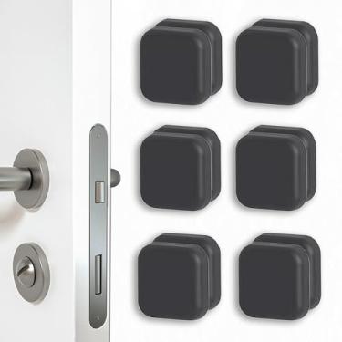 Imagem de Protetor de parede de batente de porta, para-choque de porta de silicone, protetor de parede autoadesivo, silenciador de batida de porta, protetor de maçaneta para casa, escritório, escola [pacote com