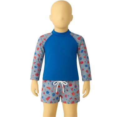 Imagem de Conjunto Infantil Termica + Sunga Bella Fiore Proteção Uv Confortavel Piscina Moda Praia Infantil-Masculino