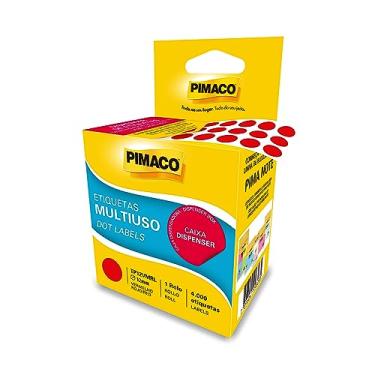 Imagem de Etiqueta Pimaco, Multiuso TP-ø12 mm, vermelha, rolo com 4.000 etiquetas