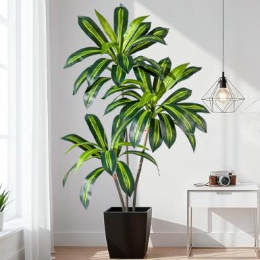 Imagem de Planta Dracaena artificial de 1,5 m – Árvore Dracaena falsa realista, alta, grande, plantas artificiais em vasos de chão falso para decoração de casa, plantas de escritório