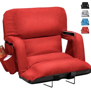 Imagem de yeyeeyyee Bancos de estádio amplos com suporte para as costas, cadeiras de arquibancada extragrossas com design exclusivo estilo sofá com encosto e almofada, 6 posições reclináveis - o máximo conforto