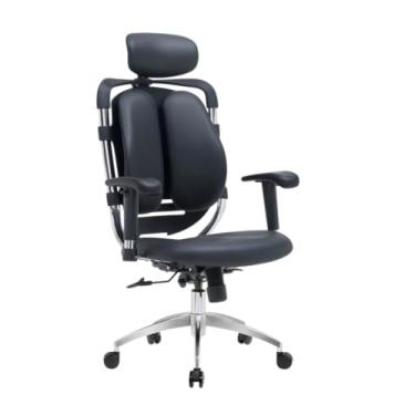 Imagem de CADEIRA GIRATÓRIA PARA ESCRITÓRIO PRESIDENTE - DESIGN ERGONÔMICO - PRETA - MAKKON - MK-910