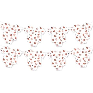 Imagem de Body de joaninha faixa de chá de bebê - NO-DIY decoração de chá de bebê de joaninha bug Our Little Love Bug suprimentos de festa de aniversário para menina menino glitter