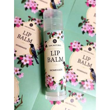 Imagem de ZZYBIA Produtos caseiros para cuidados com a pele adesivos adesivos para protetor labial creme para as mãos velas recipientes tubos 20 peças (protetor labial T - verde sereia)