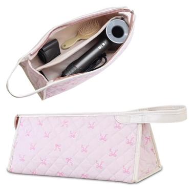 Imagem de GISMTR Estojo de viagem acolchoado compatível com Dyson Airwrap & Shark Flexstyle, bolsa de armazenamento floral de algodão para secador de cabelo e acessórios Dyson, organizador portátil bonito com