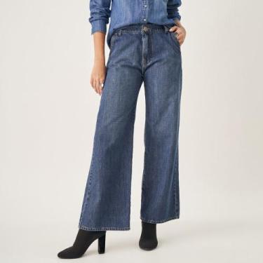 Imagem de Calça Jeans Wide Leg com Elástico no Cós - Bloom, Jeans, 36
