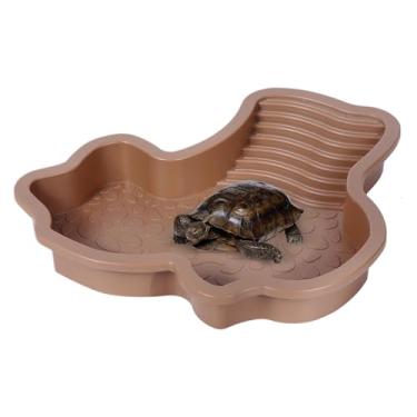 Imagem de Piscina de réptil, prato de comida de água de tartaruga - Terraço com rampa, suprimentos de alimentação para decoração de aquário para sapos, lagartos, dragão barbudo, cobras