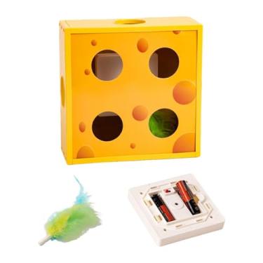 Imagem de Fxzqgnh Brinquedo Interativo Automático para Gatos em Formato de Caixa de Queijo, Feito de Papelão, para Exercitar a Inteligência Dos Gatos E Simular O Jogo D, 20x20x7.5 Cm