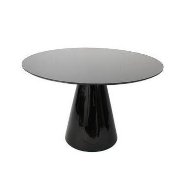 Imagem de Mesa de Jantar Cone 60 cm tampo de vidro Laca Preta - Personal Moveis 
