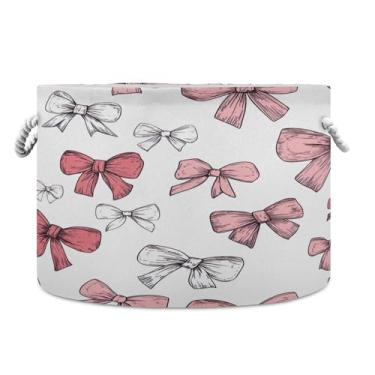 Imagem de SEHANY Cesta de armazenamento redonda grande com alça de corda, cesto de roupa suja de lona para armazenamento de cobertores, cesta de armazenamento infantil para quarto de banho, decoração de