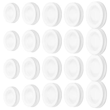Imagem de DIYEAH Tampas Universais de Silicone para Cofrinhos - 20 Unidades, Vedação de Reposição para Cofrinhos de Cerâmica E Potes de Poupança, Tamanhos (branco)
