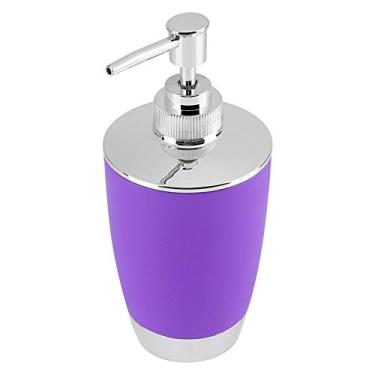 Imagem de POCREATION Conjunto de Terno de Banheiro de 4 Unidades, Porta Escova de Dentes, Dispensador de Sabonete, Copo de Lavar Louça, Com Ralo e Design Ergonômico, para Organização e Armazenamento (PURPLE)