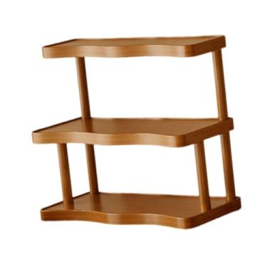 Imagem de WeiLaiKeQi Expositor de Perfumes Pequeno com 3 Camadas, Suporte Decorativo de Madeira para Perfumes, Porta-Copos para Coleções e Organizador de Escritório, 30cm