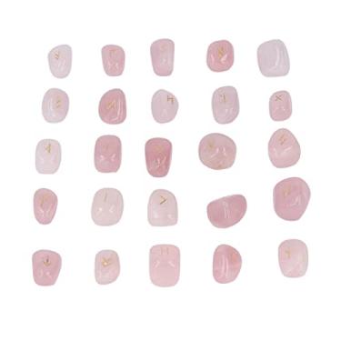 Imagem de Naroote 25 Peças Pedras de Runas de Cristal do Alfabeto para Idosos Gravadas Naturais para Meditação de Adivinhação, Pedras de Letras de Mente Pacífica para de PCoket (#12)