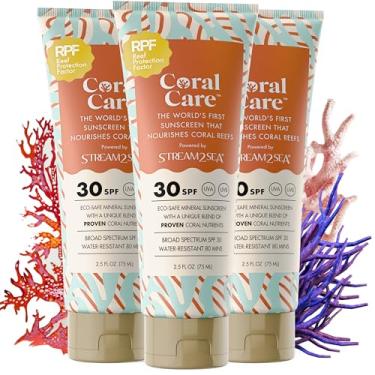 Imagem de STREAM 2 SEA Coral Care - Protetor Solar Reef Safe Fps 30, Tamanho Viagem, Primeiro Mineral Natural Aprovado Pela Reef, Estimula O Crescimento, Resistente À Água, Não Tóxico, Biodegradável E Ecológi