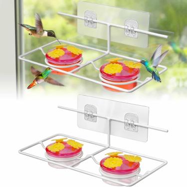 Imagem de Alimentadores de beija-flor para janelas ao ar livre: fácil de limpar e reabastecer o néctar (60 ml) - Adequado para portas de vidro deslizantes em janelas e varandas - presentes para mamãe papai